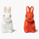 Rabbit hecho humano Hariko Figura pequeña (conjunto de 2) rojo blanco