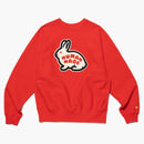Human Made Rabbit Heavy Weight Crewneck Sweatshirt Red