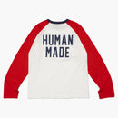 Human made raglan l/s t-shirt white red
