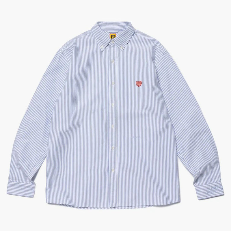 Lidský stripe b.d l/s tričko modré