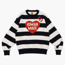 Human Made Striped Heart Knit Sweater Navy
