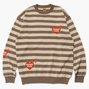 Human Made Striped L/s Knit Sweater Beige