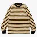 Camiseta L/S de rayas hechas por humanos beige