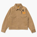 Chaqueta de trabajo con cremallera hecha por humanos beige