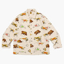 Lidská vyrobená x kaws zvířecí vzorovaná krycí bunda bílá