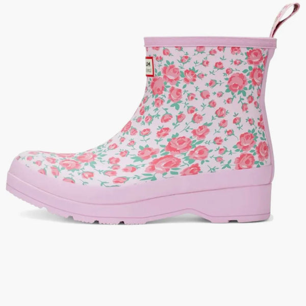 Hunter Play Short Rain Boots Loveshackfancy Pink Floral Print (damskie)
