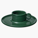 Ikea X Gustaf Westman Vinterfint Cup And Saucer Dark Green