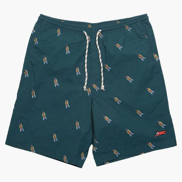 Glass björkshorts grön/djup kricka