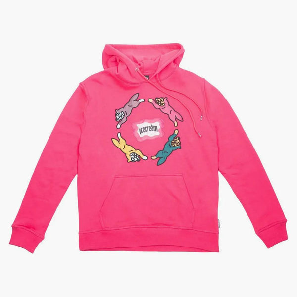 Glasschase hoodie rosa/hallon