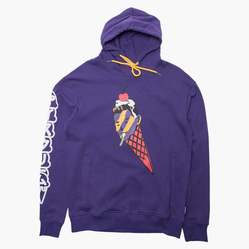 Glass körsbär på topp hoodie lila