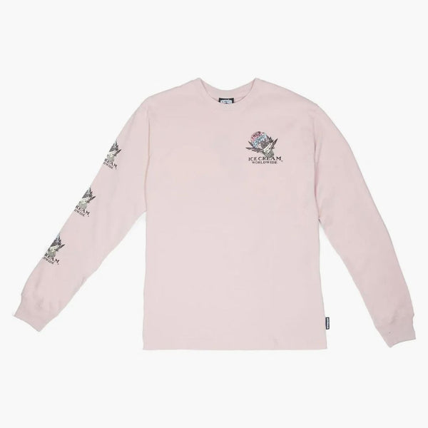 Glass som ger långärmad te rosa/ros