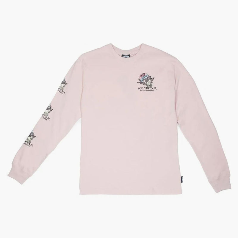 Glass som ger långärmad te rosa/ros