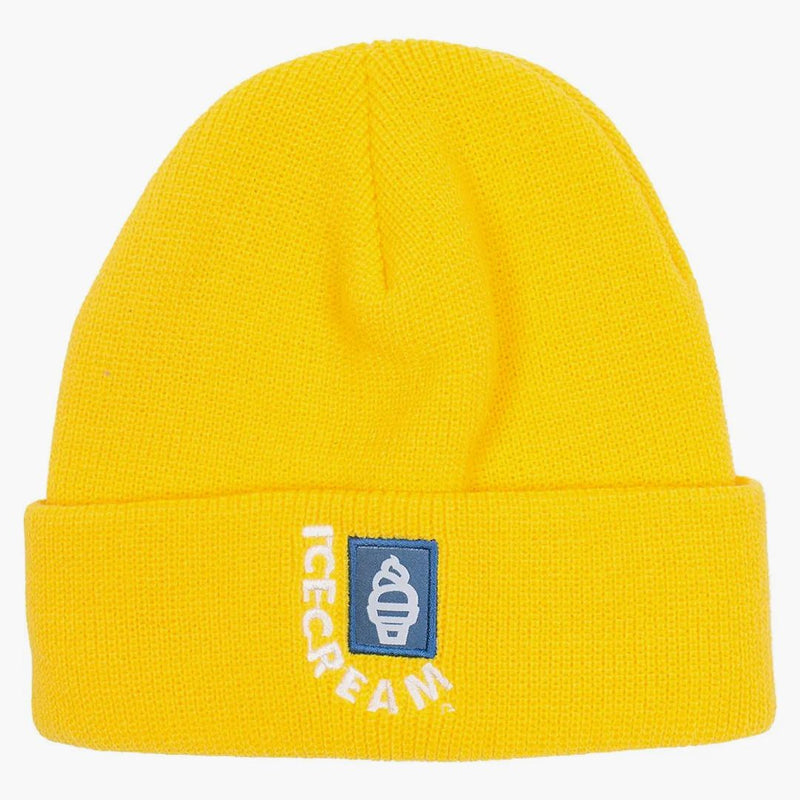 Ice Cream Header Knit Beanie Yellow