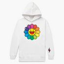 J Balvin X Takashi Murakami Rainbow Flower Hoodie White