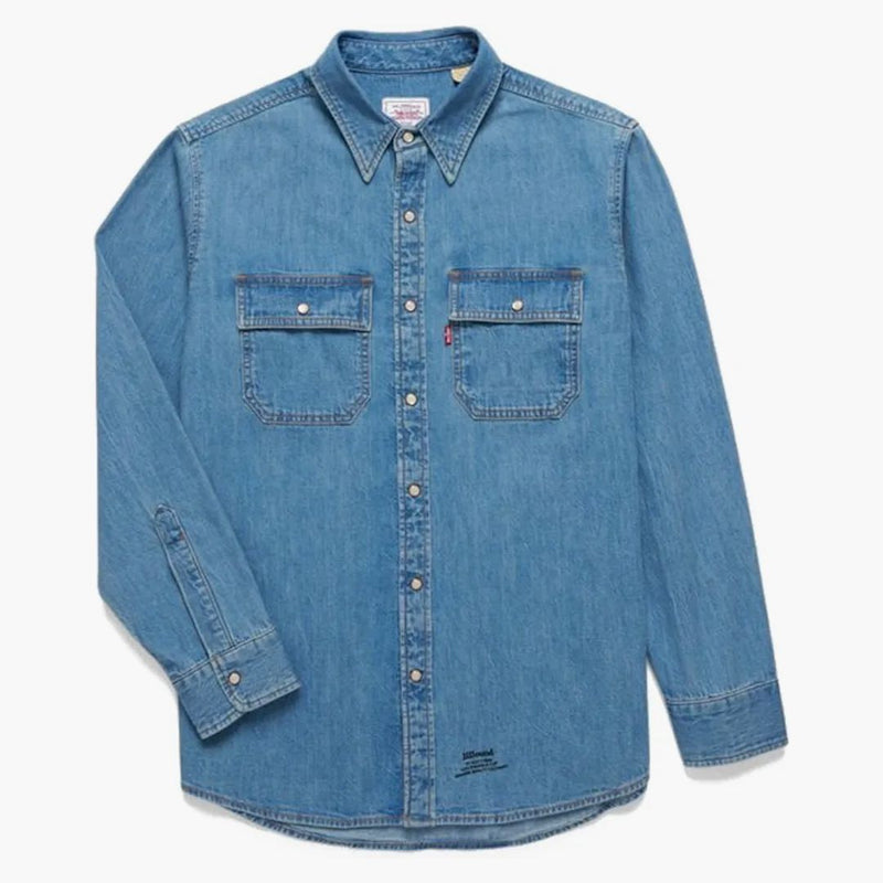 JJJOUND X Levi's Western Denim Shirt Medium Wash