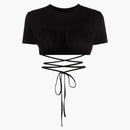 Jacquemus Wraparound Cropped T-shirt Black