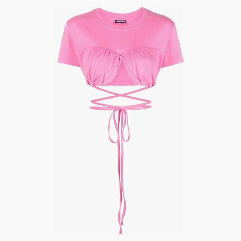 Jacquemus Jacquemus Wraparound Cropped T-shirt T-shirt Pink
