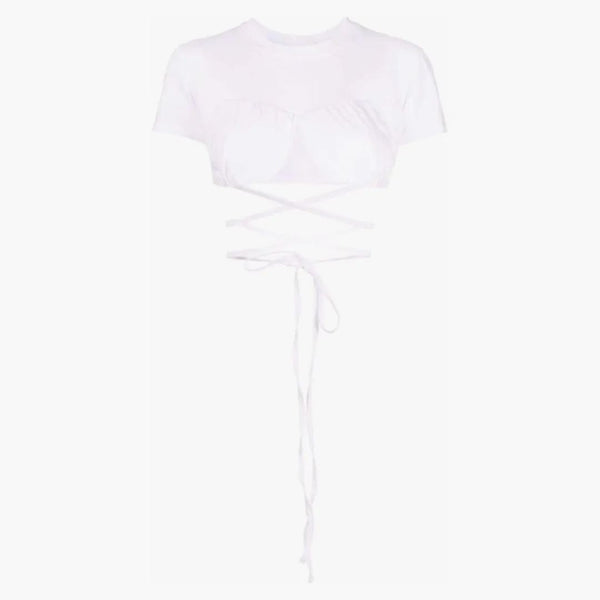 Jacquemus Jacquemus Wraparound Cropped T-shirt T-shirt White