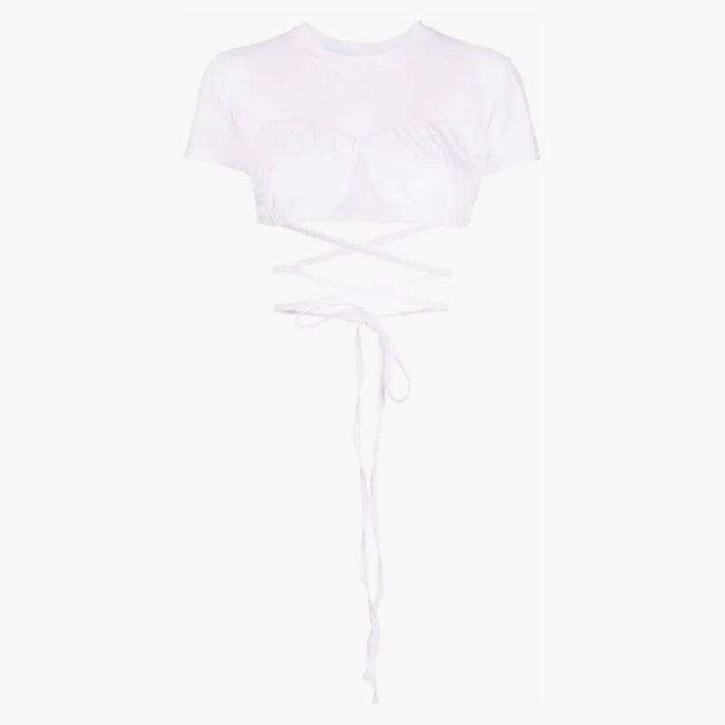 Jacquemus Jacquemus Wraparound Cropped T-shirt T-shirt White