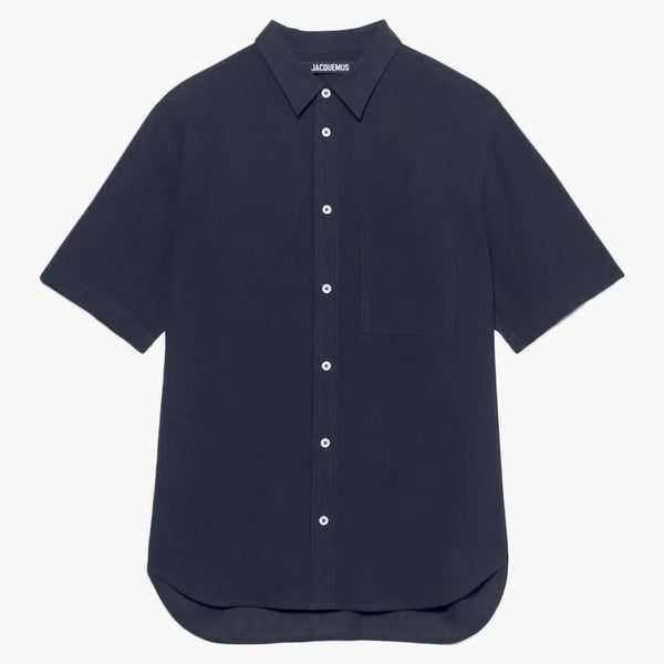 Jacquemus La Chemise Melo Short Sleeve Shirt Navy