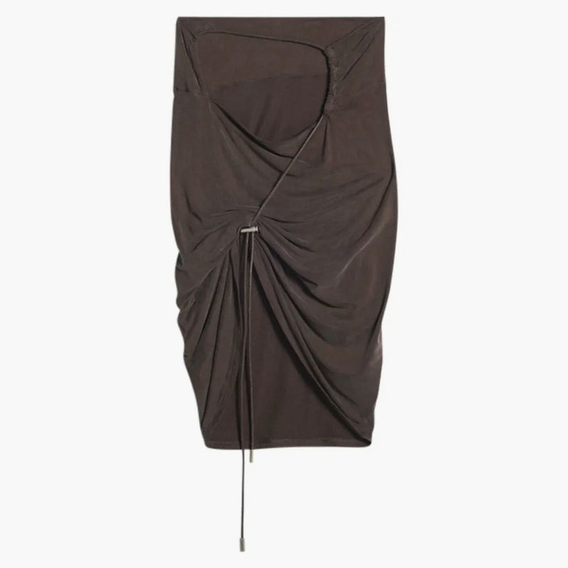 Jacquemus La Jupe Espelho Court Asymmetric Mini Skirt Brown