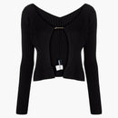 Jacquemus La Maille Pralu Longue Seamless Charm Logo Cardigan Black