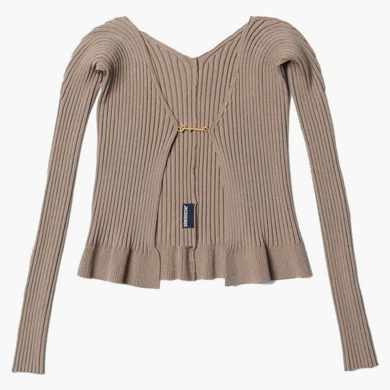 Jacquemus La Maille Pralu Longue Top Dark Beige