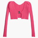 Jacquemus La Maille Pralu Micro Charm Logo Cardigan Pink