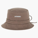 Jacquemus Le Bob Gadjo Bow Knotted Bucket Hat Brown
