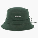Jacquemus Le Bob Gadjo Bow Knotted Bucket Hat Dark Green