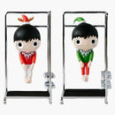 Javier Calleja Little Maurizio X'mas Edition Red Santa Claus & Green Xmas Elf Set Figure