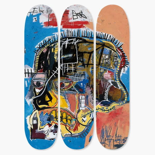 Jean-michel Basquiat Skull Triptych Skateboard Deck Set Multi