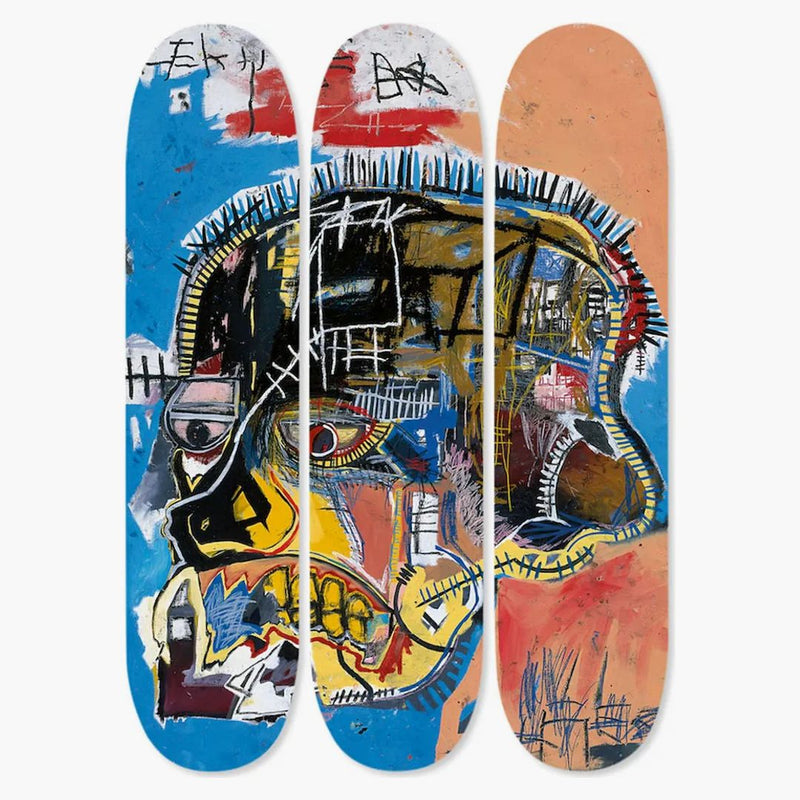 Jean-michel Basquiat Skull Triptych Skateboard Deck Set Multi
