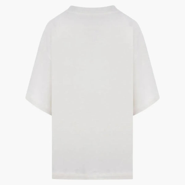 Jil Sander Boxy Fit Logo Print Cotton T-shirt Ivory/black