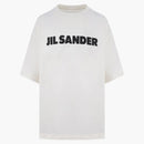Jil Sander Boxy Fit Logo Print Cotton T-shirt Ivory/black