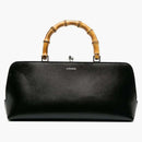 Jil Sander Goji Small Bamboo Top Handle Bag Black