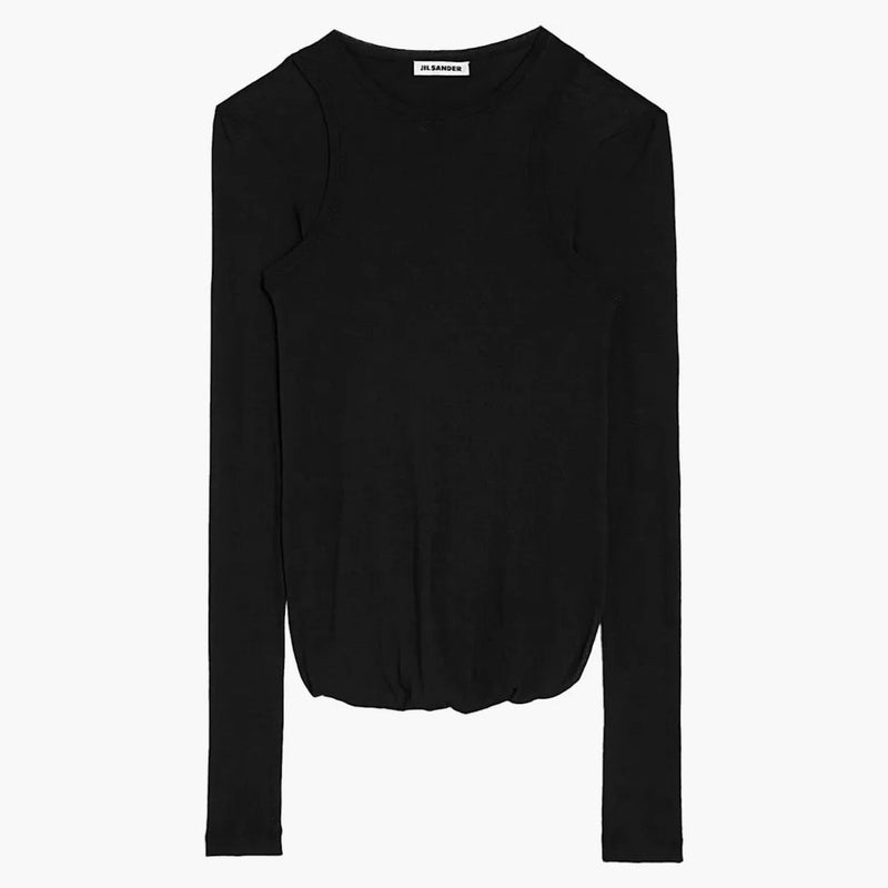 Jil Sander Light Crepe Cotton Skirt Black