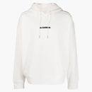 Jil Sander Logo Print Cotton Hoodie Natural/black