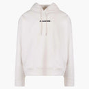 Jil Sander Man Cotton Frontal Logo Hoodie White