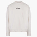 Jil Sander Man Cotton Frontal Logo Sweatshirt White