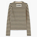 Jil Sander Women's Stripe Cotton Long-sleeved Top Beige/black