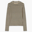 Jil Sander Women's Stripe Cotton Long-sleeved Top Beige/black