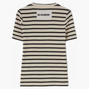 Jil Sander Women's Stripe Cotton T-shirt Beige/black