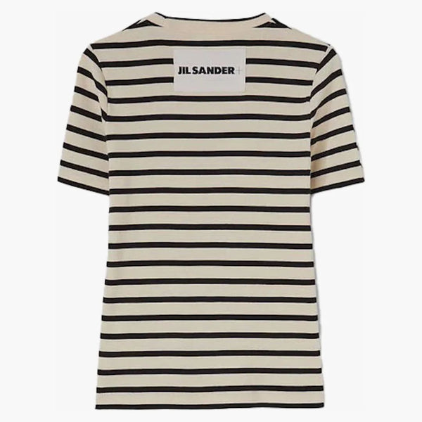 Jil Sander Women's Stripe Cotton T-shirt Beige/black