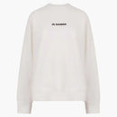 Jil Sander Woman Cotton Logo Print Sweatshirt Beige