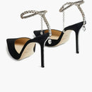 Jimmy Choo Saeda 100mm Pump Crystal Embellished Black Suede