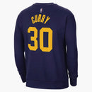 Jordan Nba Golden State Warriors Stephen Curry Fleece Loose Fit Sweatshirt Blue/yellow
