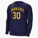 Jordan Nba Golden State Warriors Stephen Curry Fleece Loose Fit Sweatshirt Blue/yellow