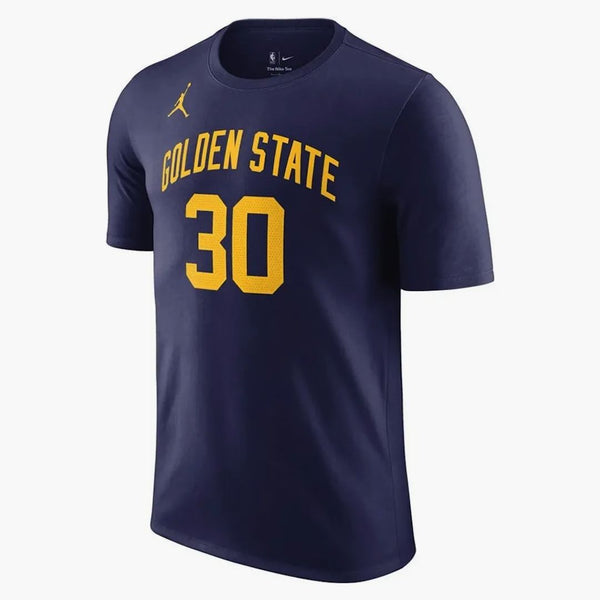 Jordan Nba Golden State Warriors Stephen Curry Statement Edition T-shirt Dark Blue/yellow