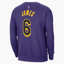 Jordan Nba Los Angeles Lakers Lebron James Fleece Loose Fit Sweatshirt Purple/yellow/black